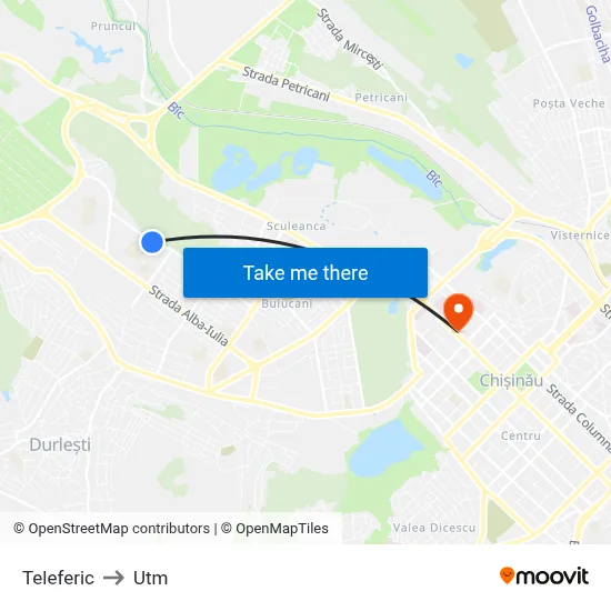 Teleferic to Utm map