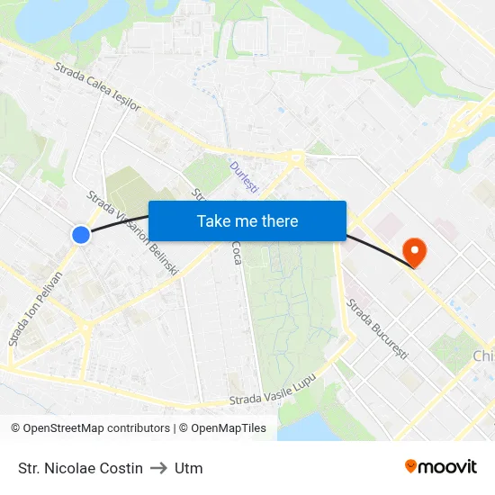 Str. Nicolae Costin to Utm map