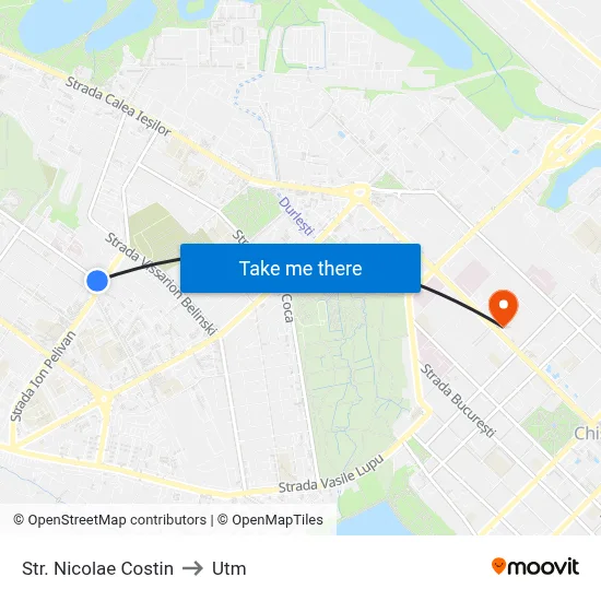 Str. Nicolae Costin to Utm map