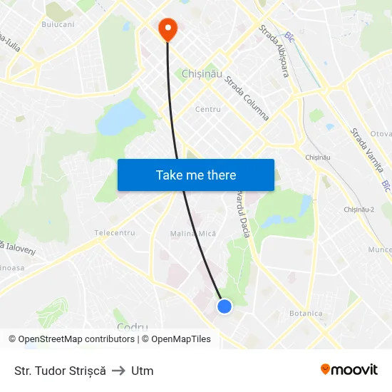 Str. Tudor Strișcă to Utm map
