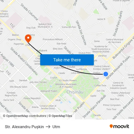 Str. Alexandru Pușkin to Utm map