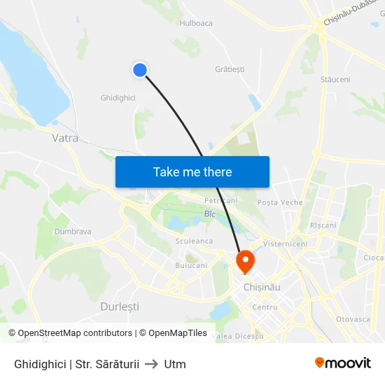 Ghidighici | Str. Sărăturii to Utm map