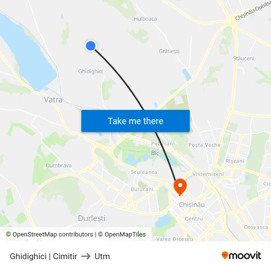 Ghidighici | Cimitir to Utm map