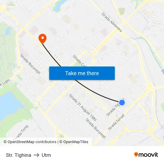Str. Tighina to Utm map