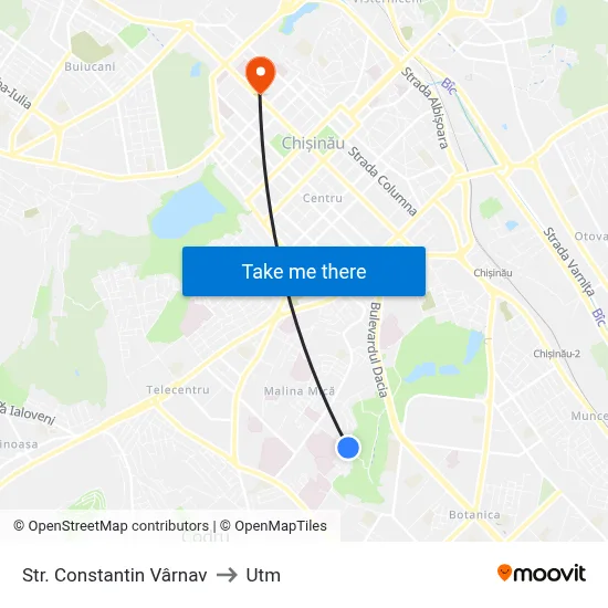 Str. Constantin Vârnav to Utm map