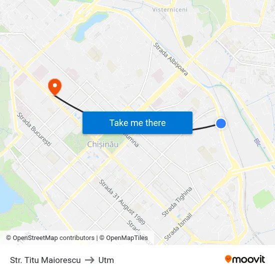 Str. Titu Maiorescu to Utm map