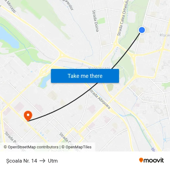 Școala Nr. 14 to Utm map