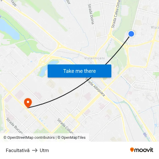 Facultativă to Utm map