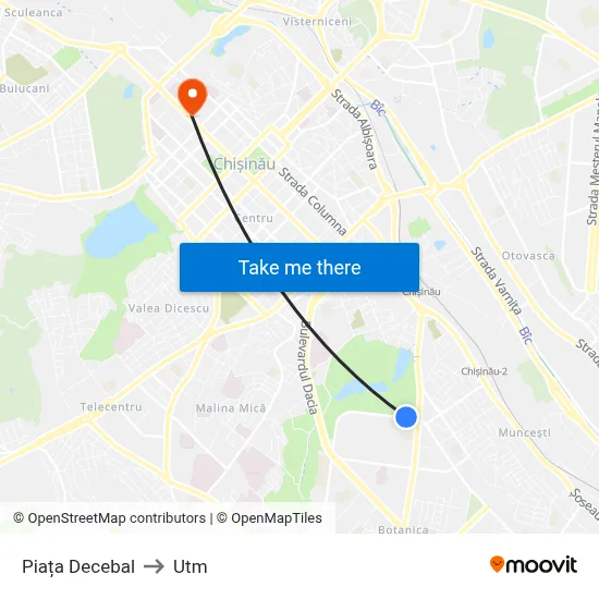 Piața Decebal to Utm map