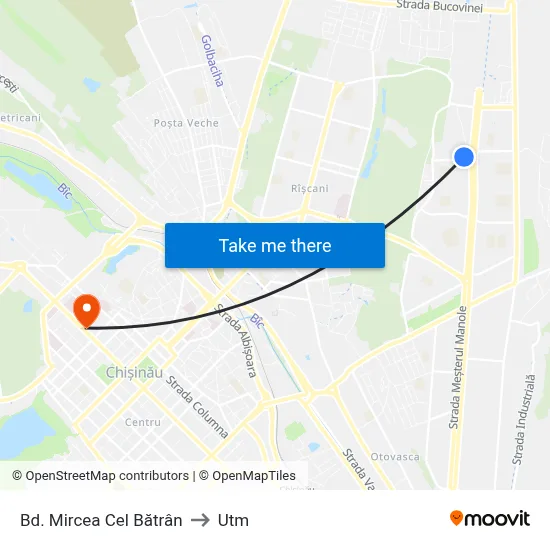 Bd. Mircea Cel Bătrân to Utm map