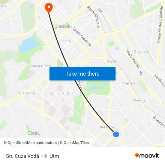 Str. Cuza Vodă to Utm map