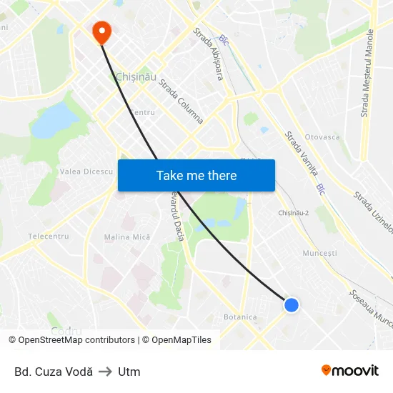Bd. Cuza Vodă to Utm map