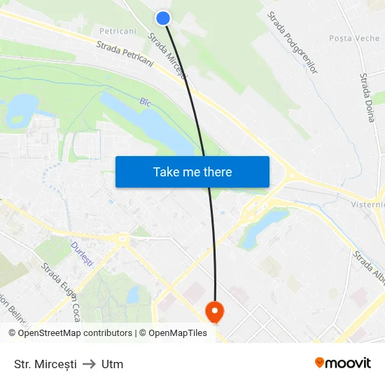 Str. Mircești to Utm map