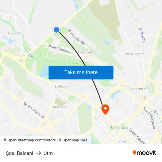 Șos. Balcani to Utm map