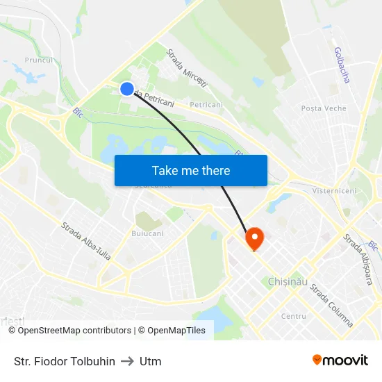 Str. Fiodor Tolbuhin to Utm map