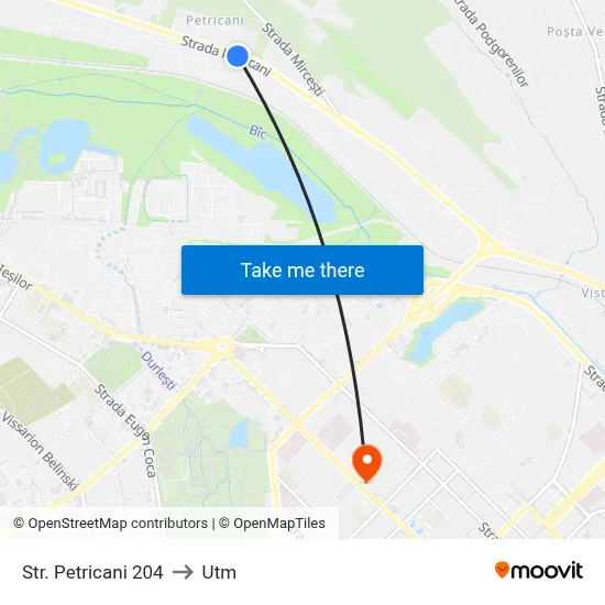 Str. Petricani 204 to Utm map