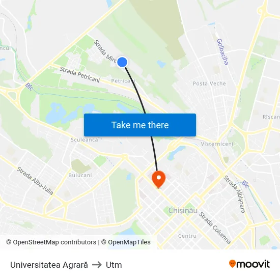 Universitatea Agrară to Utm map
