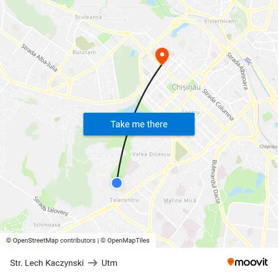 Str. Lech Kaczynski to Utm map