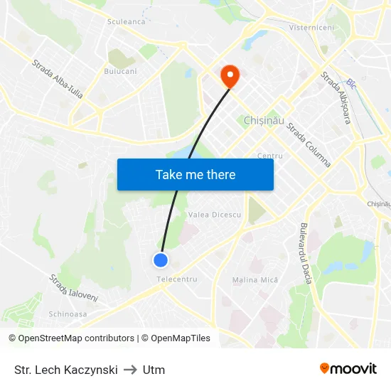 Str. Lech Kaczynski to Utm map