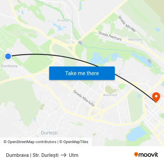Dumbrava | Str. Durlești to Utm map