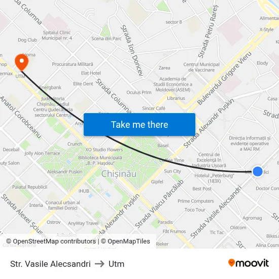 Str. Vasile Alecsandri to Utm map
