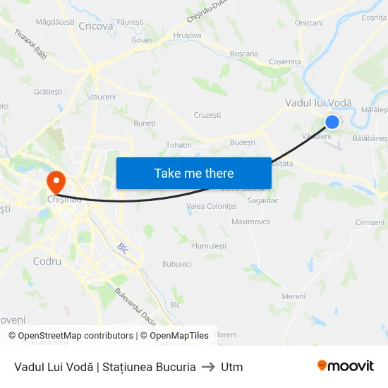 Vadul Lui Vodă | Stațiunea Bucuria to Utm map