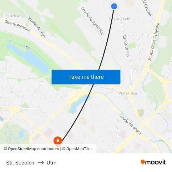 Str. Socoleni to Utm map