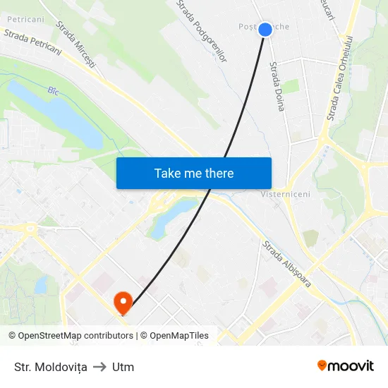 Str. Moldovița to Utm map