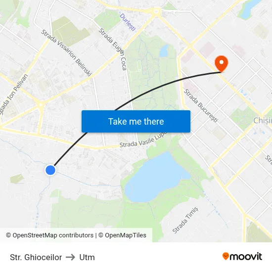 Str. Ghioceilor to Utm map
