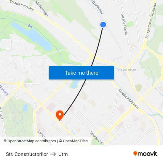 Str. Constructorilor to Utm map