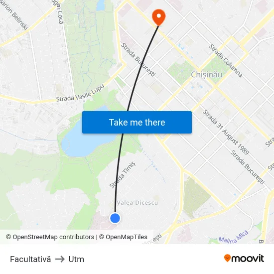 Facultativă to Utm map