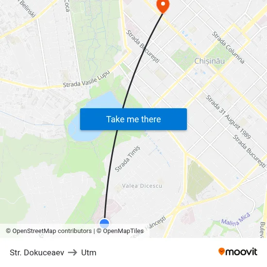 Str. Dokuceaev to Utm map