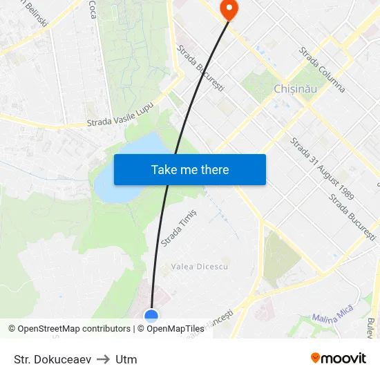 Str. Dokuceaev to Utm map
