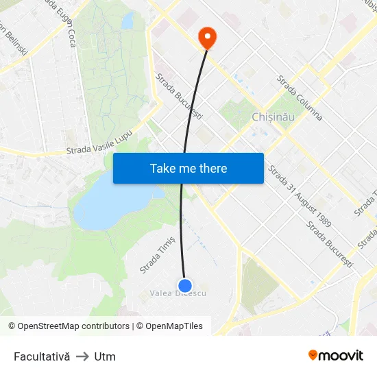 Facultativă to Utm map