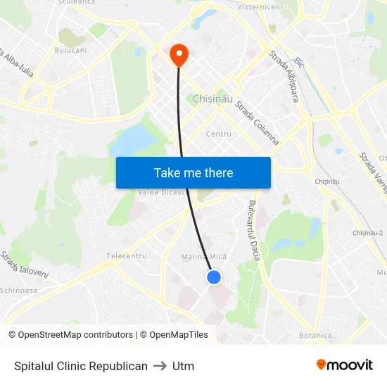 Spitalul Clinic Republican to Utm map