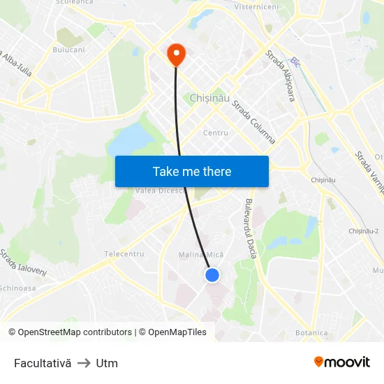 Facultativă to Utm map