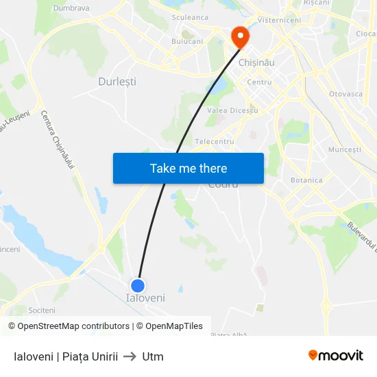 Ialoveni | Piața Unirii to Utm map