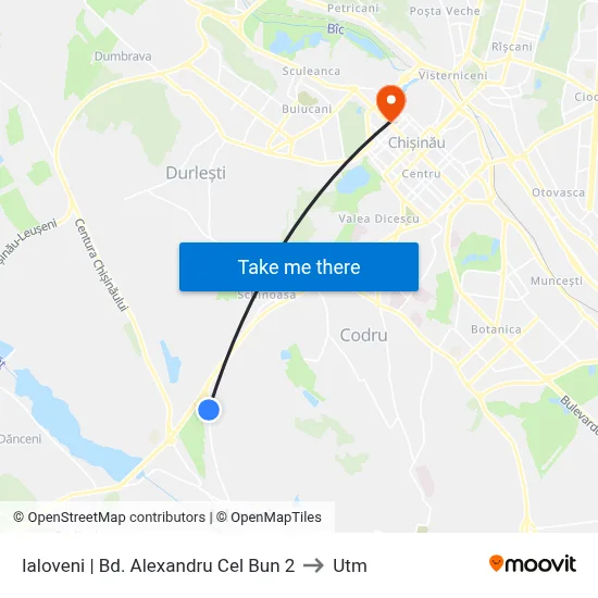 Ialoveni | Bd. Alexandru Cel Bun 2 to Utm map