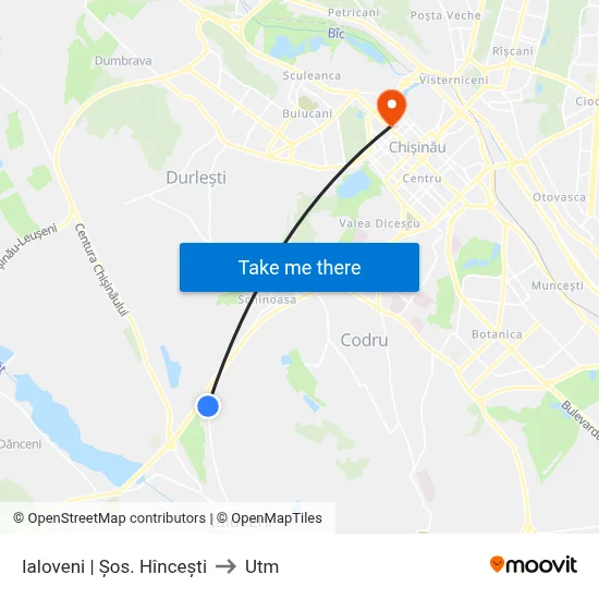 Ialoveni | Șos. Hîncești to Utm map