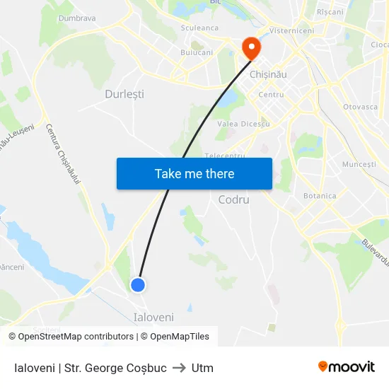 Ialoveni | Str. George Coșbuc to Utm map