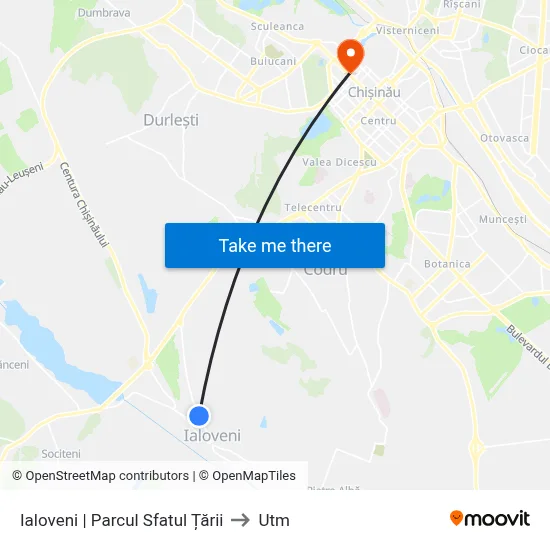 Ialoveni | Parcul Sfatul Țării to Utm map