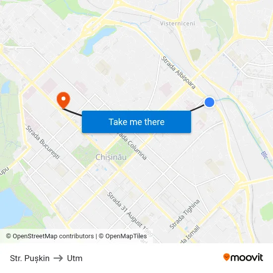 Str. Pușkin to Utm map