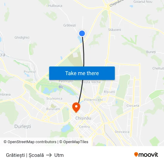Grătiești | Școală to Utm map