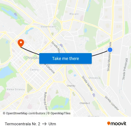 Termocentrala Nr. 2 to Utm map
