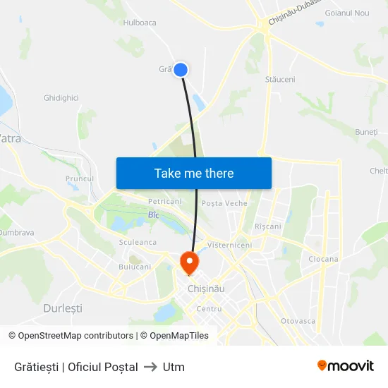 Grătiești | Oficiul Poștal to Utm map