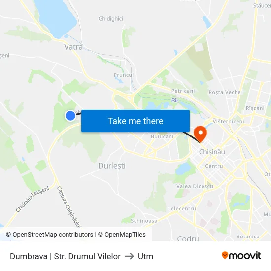 Dumbrava | Str. Drumul Vilelor to Utm map