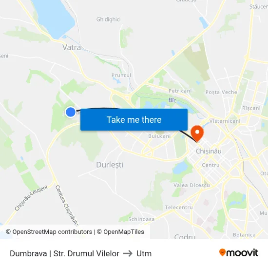 Dumbrava | Str. Drumul Vilelor to Utm map
