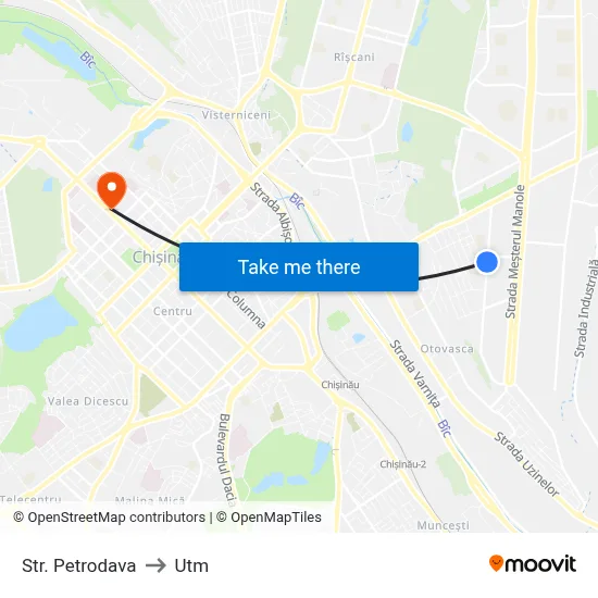 Str. Petrodava to Utm map