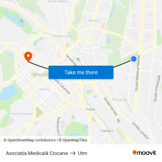 Asociația Medicală Ciocana to Utm map