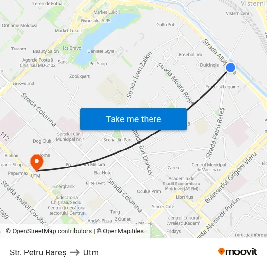 Str. Petru Rareș to Utm map